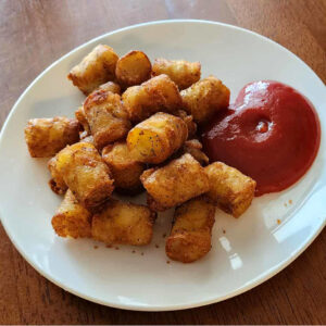 plate full of potato tots