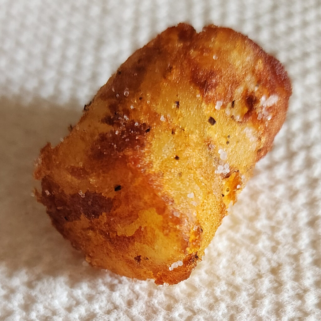 single homemade tater tot